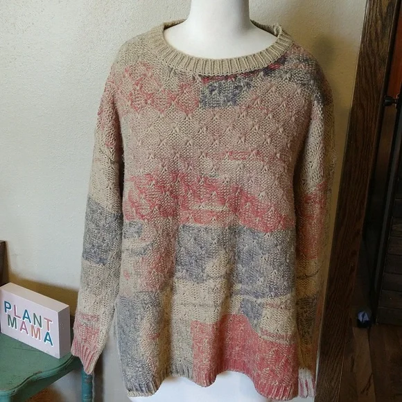 Zoria Painted Knit Sweater - Picture 1 of 6